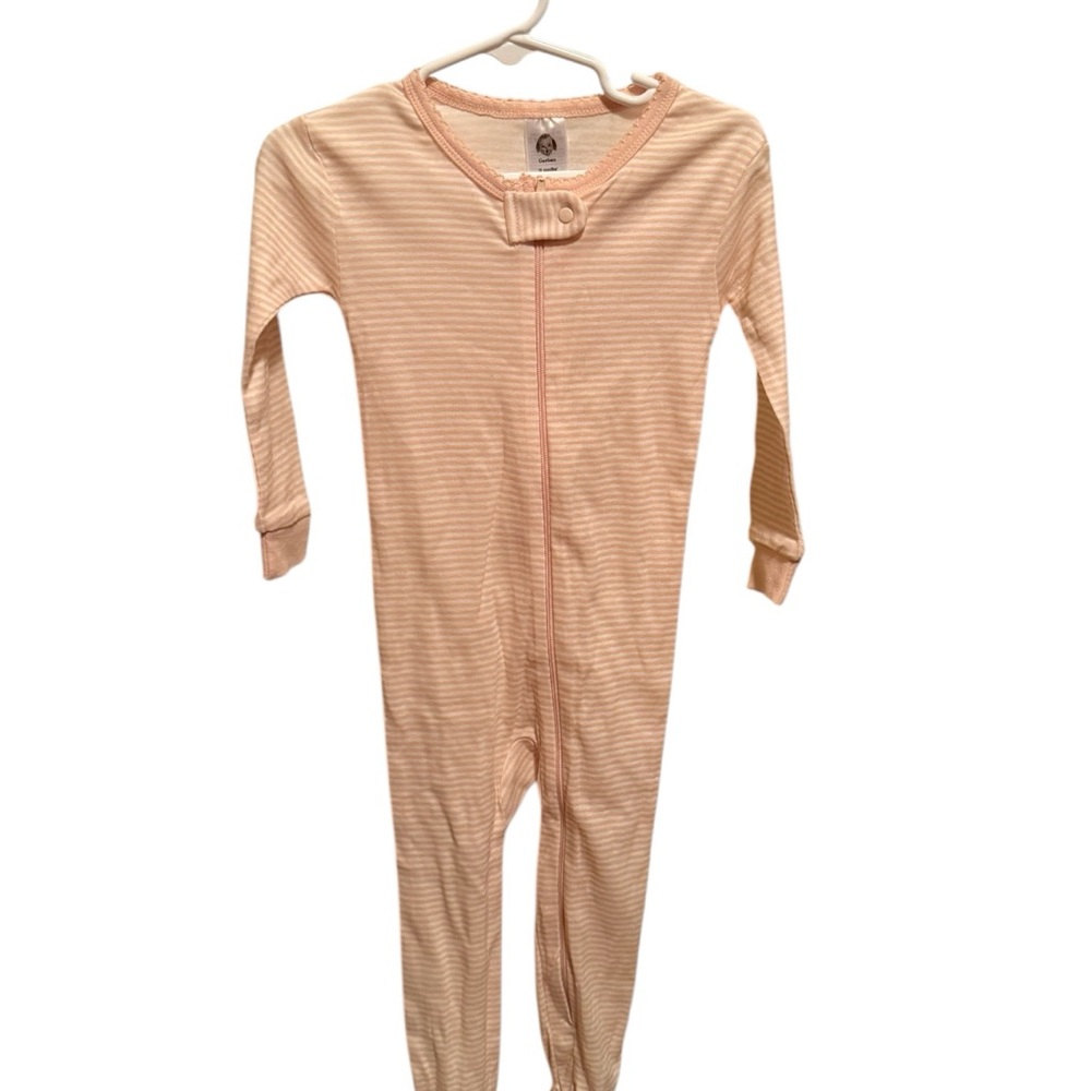 SET OF 3 | Gerber Peach Striped Kids Footie.